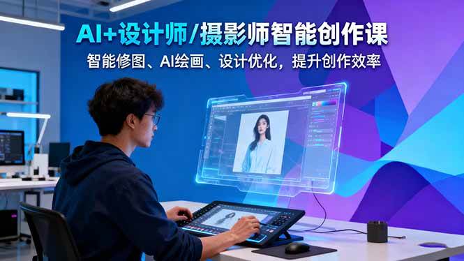 AI+设计师/摄影师智能创作课：智能修图、AI绘画、设计优化，提升创作效率-灼光资源宝库