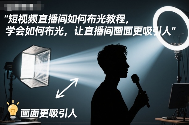 短视频直播间如何布光教程，学会如何布光，让直播间画面更吸引人-蘑菇资源宝库