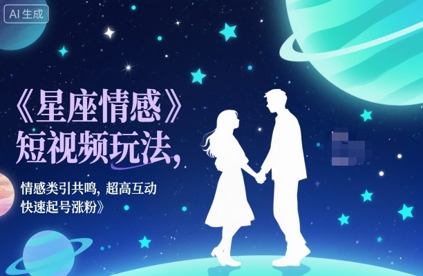 星座情感短视频玩法，情感类引共鸣，超高互动，快速起号涨粉-灼光资源宝库