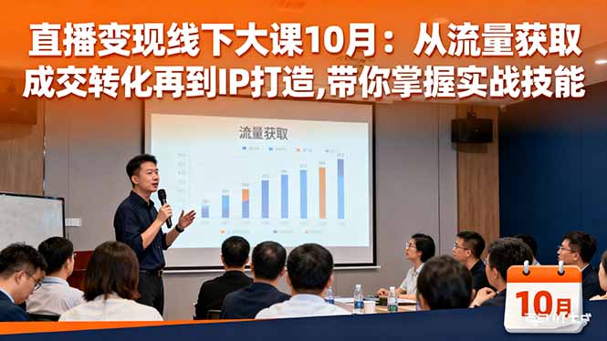直播变现线下大课10月：从流量获取到成交转化再到IP打造,带你掌握实战技能-灼光资源宝库