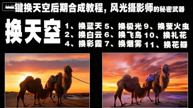 一键换天空后期合成教程,风光摄影师的秘密武器-灼光资源宝库