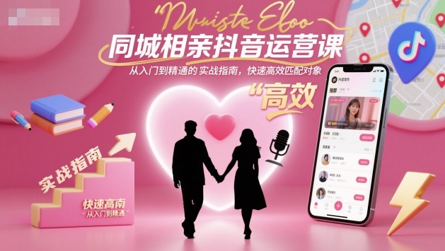 同城相亲抖音运营课，从入门到精通的实战指南，快速高效匹配对象-灼光资源宝库