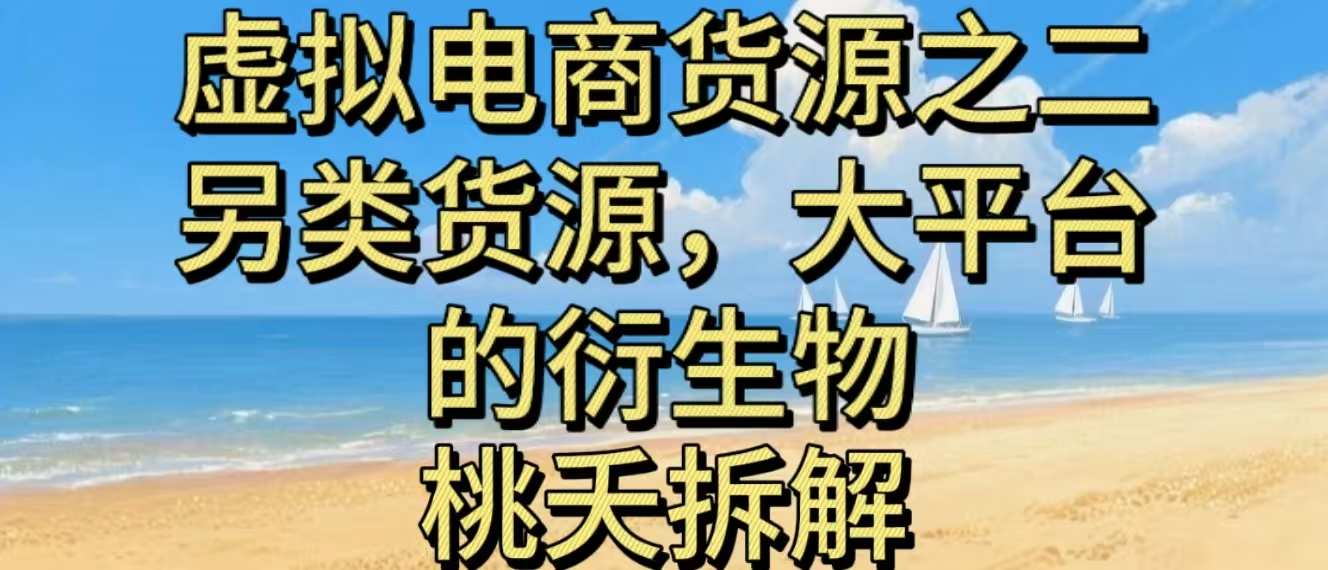 虚拟电商之二—另类的货源，大平台的衍生物-灼光资源宝库
