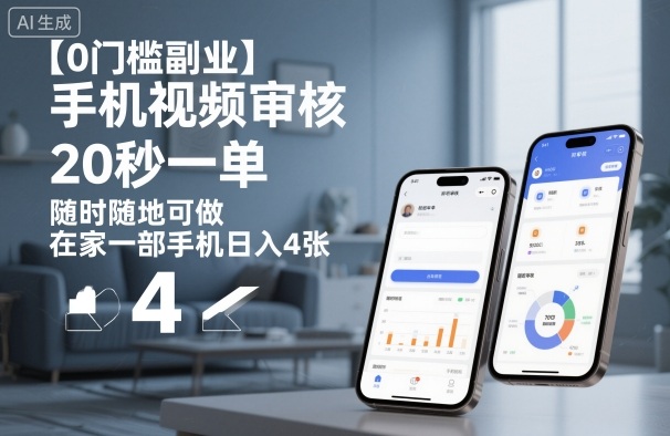 【0门槛副业】手机视频审核，20秒一单，随时随地可做，在家一部手机日入4张【揭秘】-灼光资源宝库