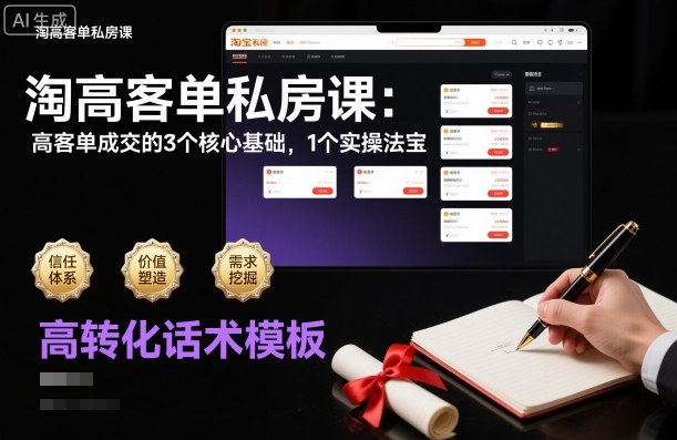 淘高客单私房课：高客单成交的3个核心基础，1个实操法宝-灼光资源宝库