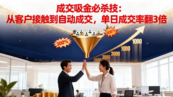 吸金成交营销必杀技：从客户接触到自动成交，单日成交率翻3倍-灼光资源宝库