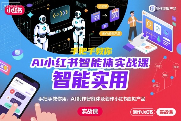 AI小红书智能体实战课，手把手教你用AI制作智能体及创作小红书虚拟产品，提效+内容商业化-灼光资源宝库