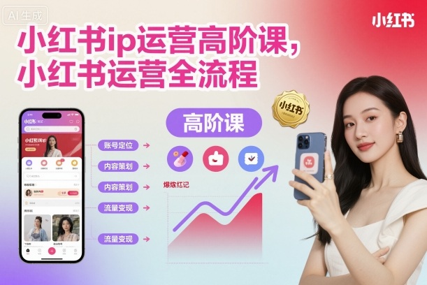 小红书ip运营高阶课，小红书运营全流程-灼光资源宝库