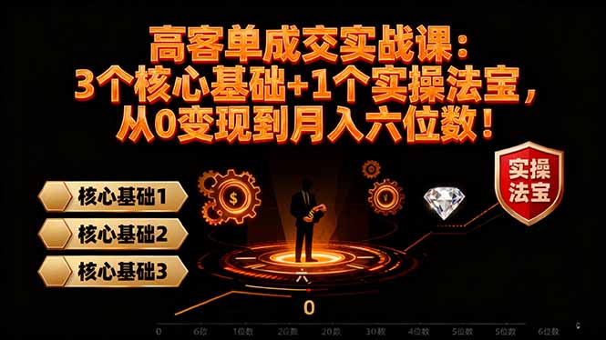 高 客单成交实战课：3个核心基础+1个实操法宝，从0变现到月入六位数！-灼光资源宝库