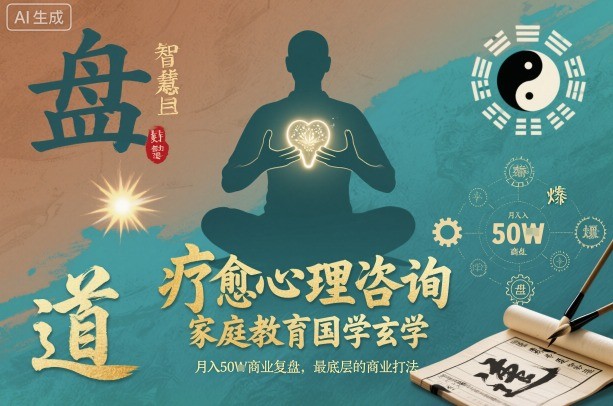 疗愈心理咨询，家庭教育国学玄学，月入50个商业复盘，最底层的商业打法-灼光资源宝库