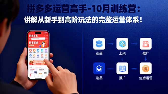 拼多多运营高手-10月训练营：讲解从新手到高阶玩法的完整运营体系！-灼光资源宝库