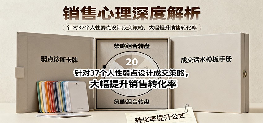 销售心理深度解析:针对37个人性弱点设计成交策略,大幅提升销售转化率!-灼光资源宝库