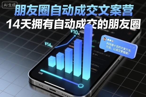 朋友圈自动成交文案营,14天拥有自动成交的朋友圈-灼光资源宝库