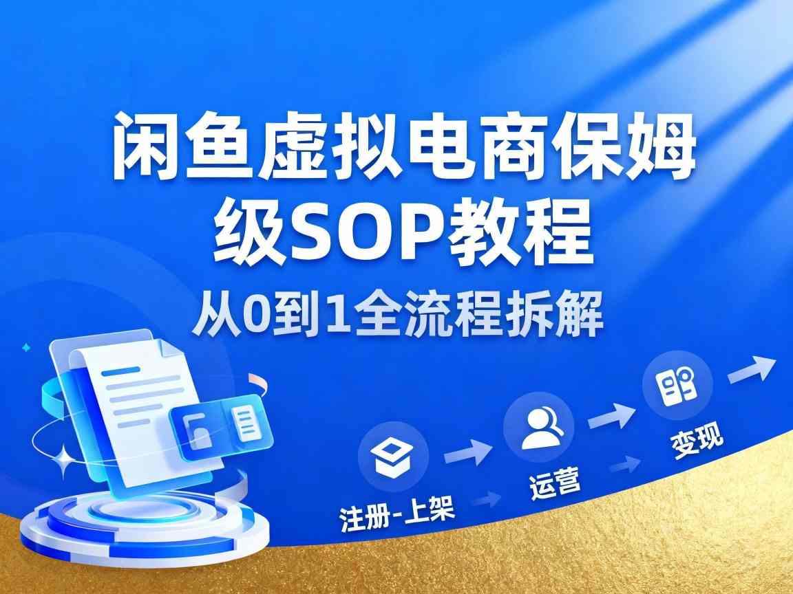 闲鱼虚拟电商,月入轻松过1W,保姆级SOP教程-灼光资源宝库