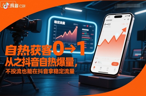 自热获客从0到1之抖音自热爆量，不投流也能在抖音拿稳定流量-灼光资源宝库
