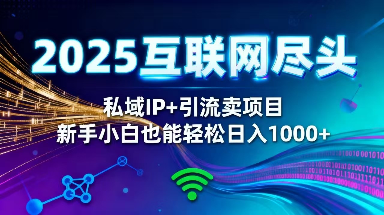 2025网创尽头王炸项目！私域 IP + 精准引流，新手小白在家躺赚日入 1000+-灼光资源宝库