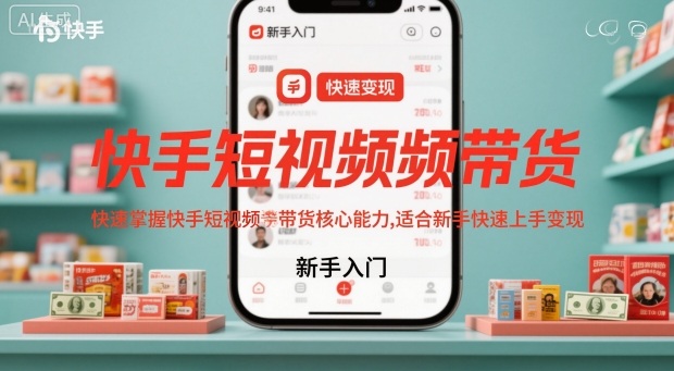 快手短视频带货，快速掌握快手短视频带货核心能力，适合新手快速上手变现-灼光资源宝库
