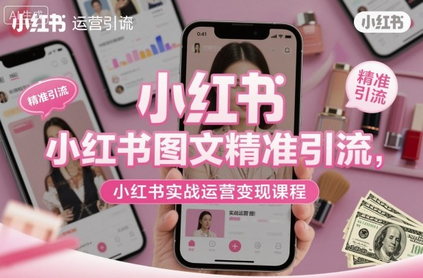小红书图文精准引流,小红书实战运营变现课程-灼光资源宝库