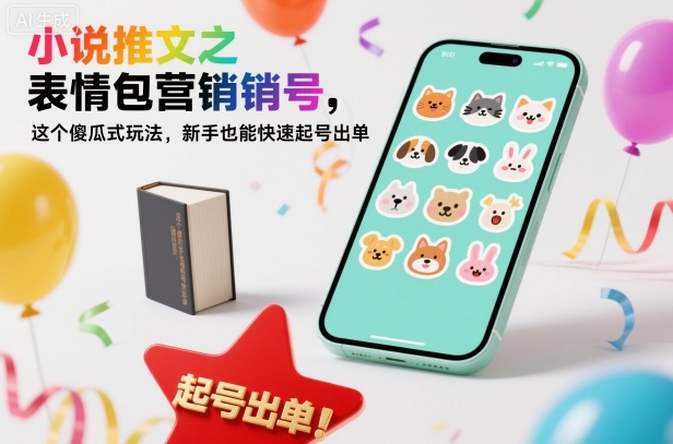 小说推文之表情包营销号，这个傻瓜式玩法，新手也能快速起号出单-灼光资源宝库