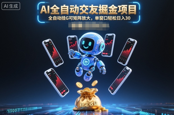 AI全自动交友掘金项目,全自动挂G可矩阵放大,单窗口轻松日入30+【揭秘】-灼光资源宝库