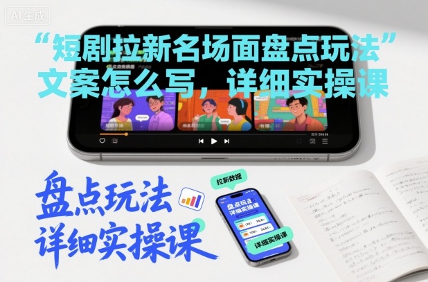 短剧拉新名场面盘点玩法文案怎么写，详细实操课-灼光资源宝库