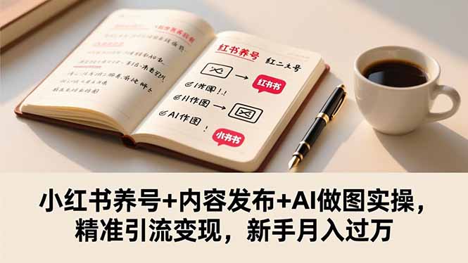 小红书养号+内容发布+AI做图实操，精准引流变现，新手月入过万-灼光资源宝库