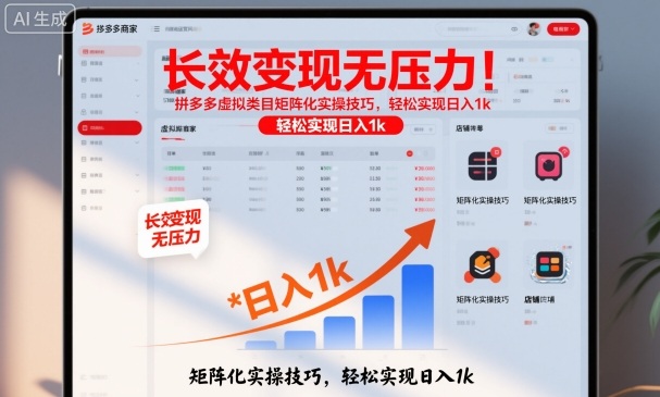 长效变现无压力！拼多多虚拟类目矩阵化实操技巧，轻松实现日入1k【揭秘】-灼光资源宝库