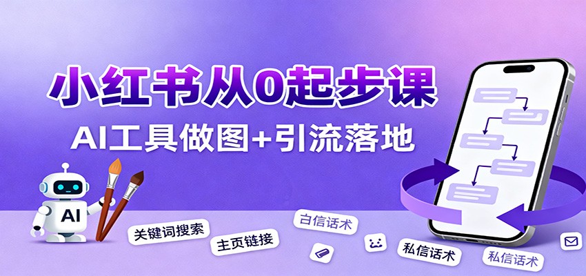小红书引流从0起步，养号、内容发布、运营、AI工具做图，引流落地-灼光资源宝库