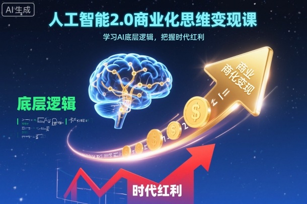 人工智能2.0商业化思维变现课，学习AI底层逻辑，把握时代红利-灼光资源宝库