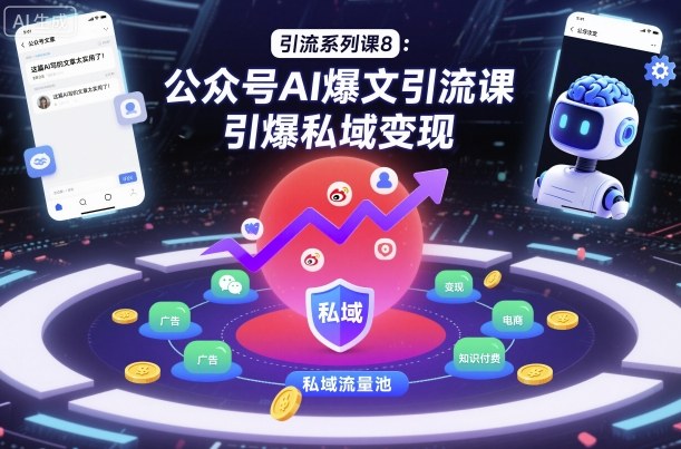 引流系列课8：公众号AI爆文引流课，引爆私域变现-灼光资源宝库