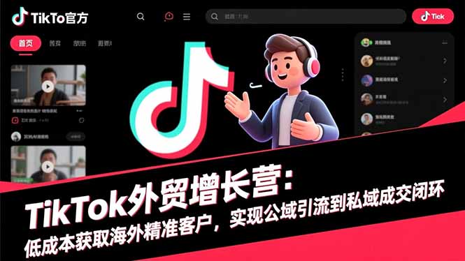 TikTok外贸增长营：低成本获取海外精准客户，实现公域引流到私域成交闭环-灼光资源宝库