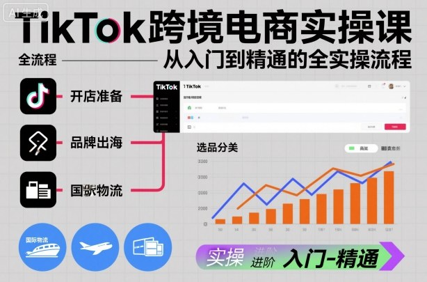 TikTok跨境电商实操课，从入门到精通的全实操流程-灼光资源宝库