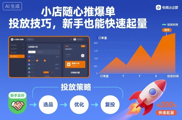 小店随心推爆单投放技巧，新手也能快速起量-灼光资源宝库