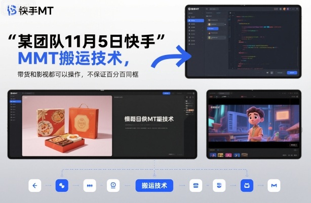 某团队11月5日快手MT搬运技术，带货和影视都可以操作，不保证百分百同框，自测-灼光资源宝库