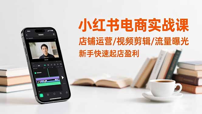 小红书电商实战课：店铺运营/视频剪辑/流量曝光，新手快速起店盈利-蘑菇资源宝库