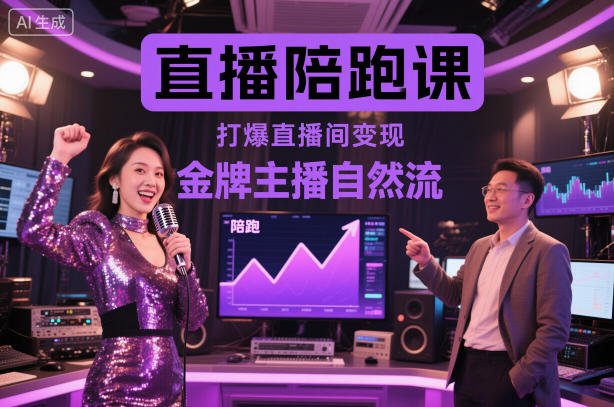 直播陪跑课，金牌主播自然流打爆直播间，复制高变现玩法-灼光资源宝库