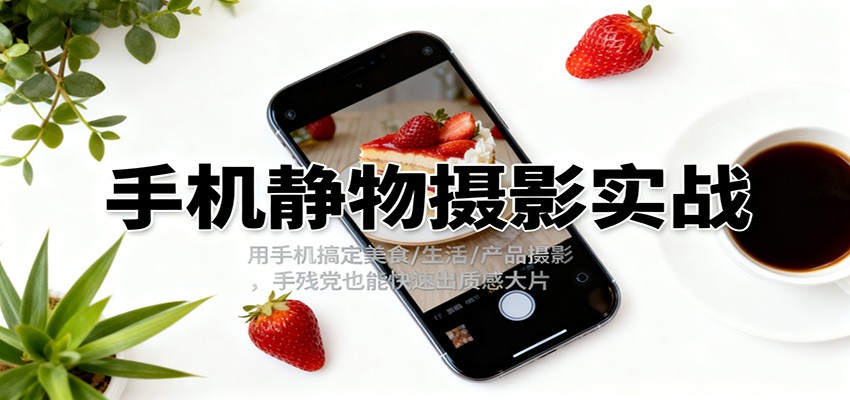 手机静物摄影实战,用手机搞定美食/生活/产品摄影,手残党也能快速出质感大片-灼光资源宝库