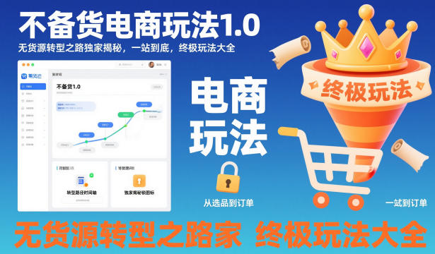 不备货电商玩法1.0，​无货源转型之路独家揭秘，一站到底，终极玩法大全-灼光资源宝库