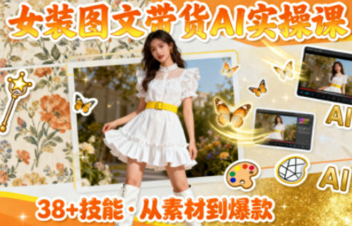 女装图文带货的AI实操课，覆盖38个实用技能，快速提升素材制作效率-灼光资源宝库