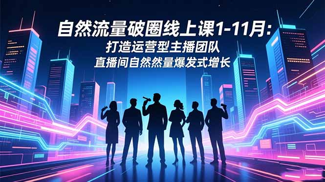 自然流量破圈线上课1-11月：打造运营型主播团队 直播间自然流量爆发式增长-灼光资源宝库