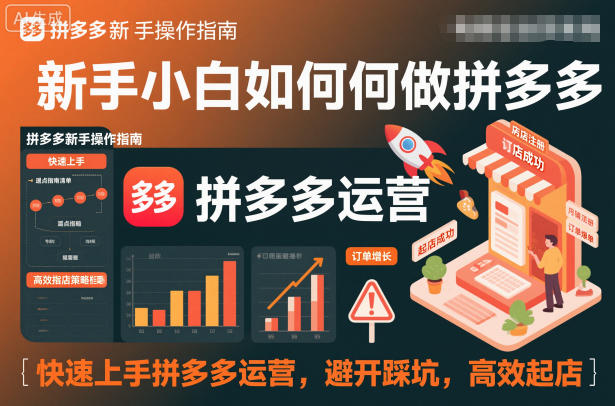 新手小白如何做拼多多,快速上手拼多多运营,避开踩坑,高效起店-灼光资源宝库