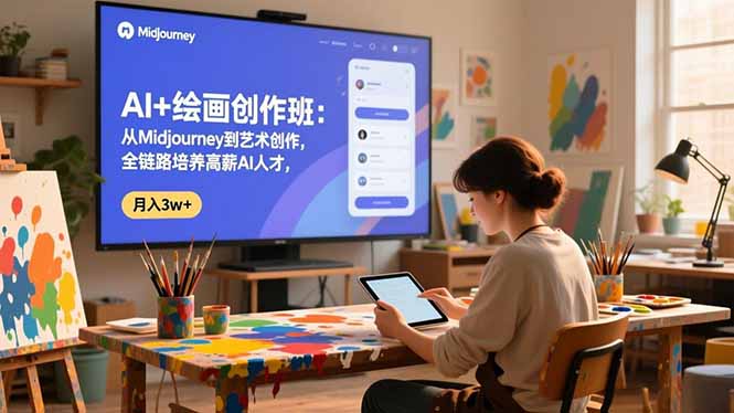 AI+绘画创作班:从Midjourney到艺术创作,全链路培养高薪AI人才,月入3w+-灼光资源宝库