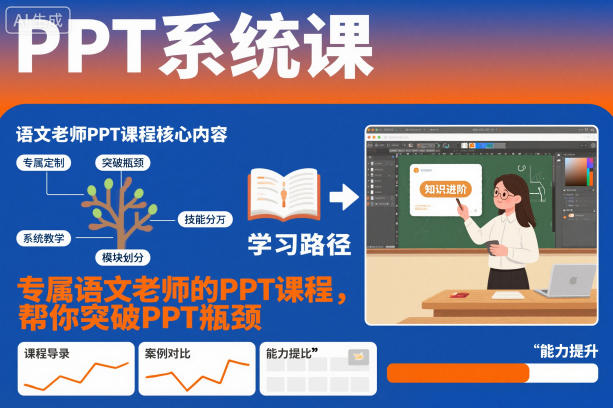 PPT系统课，专属语文老师的PPT课程，帮你突破PPT瓶颈-灼光资源宝库
