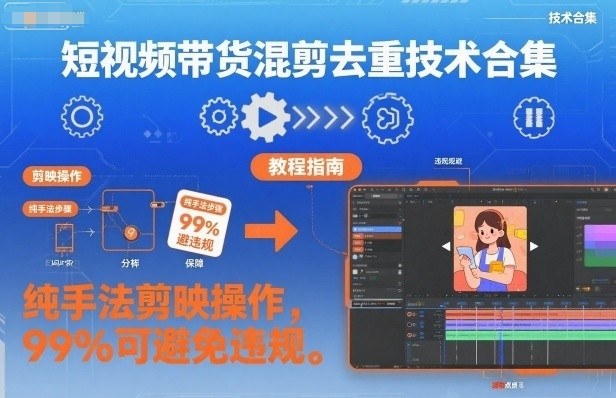 短视频带货混剪去重技术合集，纯手法剪映操作，99%可避免违规-灼光资源宝库