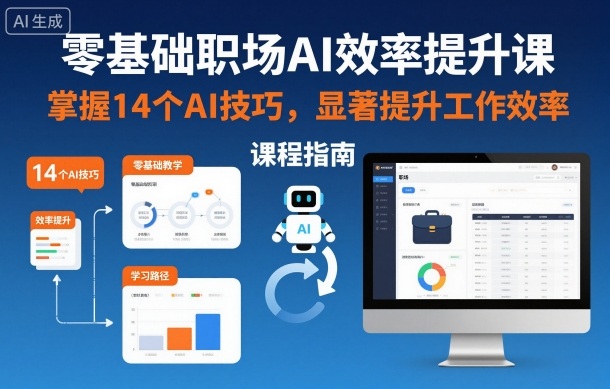 零基础职场AI效率提升课，掌握14个AI技巧，显著提升工作效率-蘑菇资源宝库