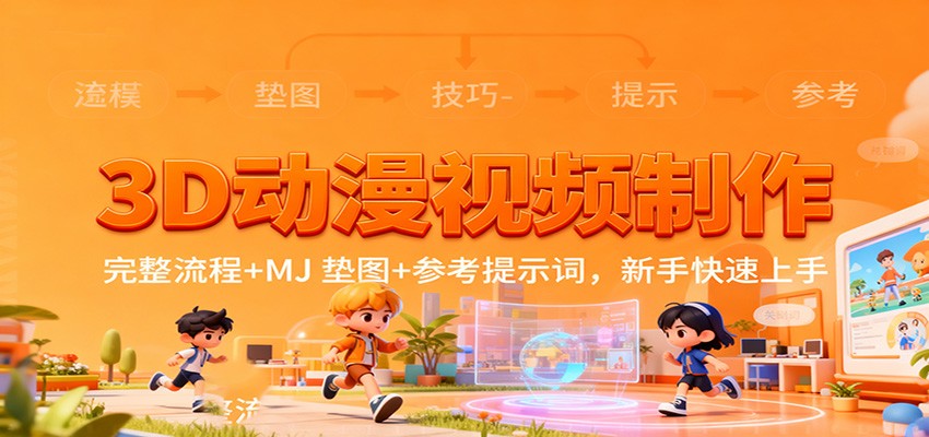 3D动漫视频制作，完整流程+MJ 垫图+参考提示词，新手快速上手-灼光资源宝库