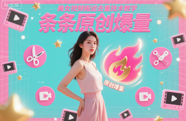 美女视频搬运去重技术教学,条条原创爆量-灼光资源宝库