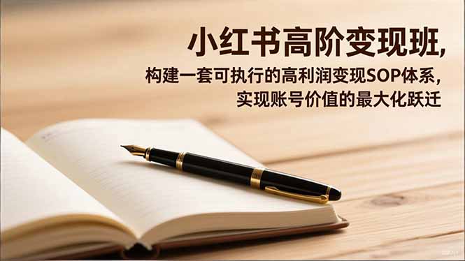 小红书高阶变现班，构建一套可执行的高利润变现SOP体系，实现账号价值的最大化跃迁-灼光资源宝库