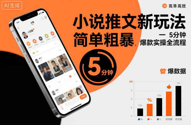 小说推文新玩法，简单粗爆，5分种一个爆款实操全流程-蘑菇资源宝库