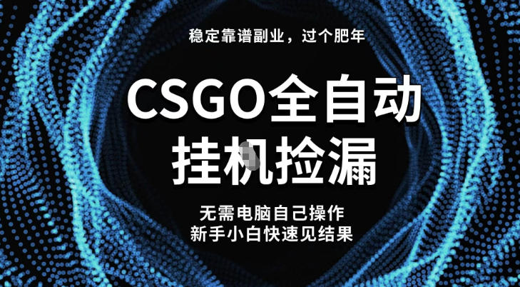 【稳定副业】全球最热门游戏CSGO全自动捡漏，最新玩法，新手小白日入5张+【揭秘】-灼光资源宝库